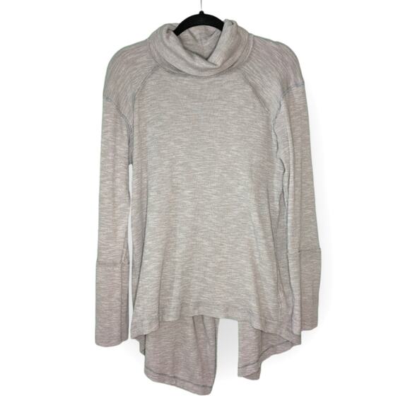 We the Free Women's Taupe Beige Split Back Cowl Neck Long Sleeve Size Medium - Picture 1 of 8